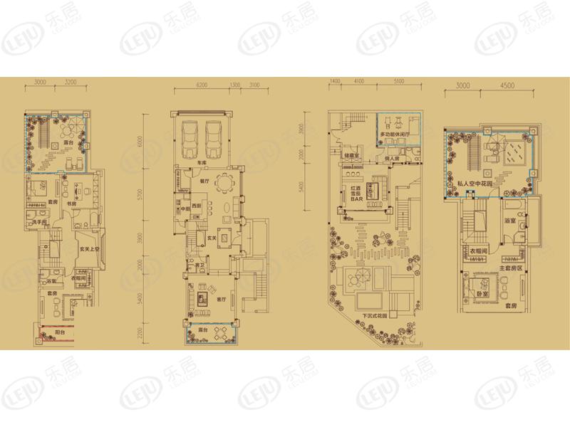阳光城半山悦4室2厅2卫户型图 - 四川乐居