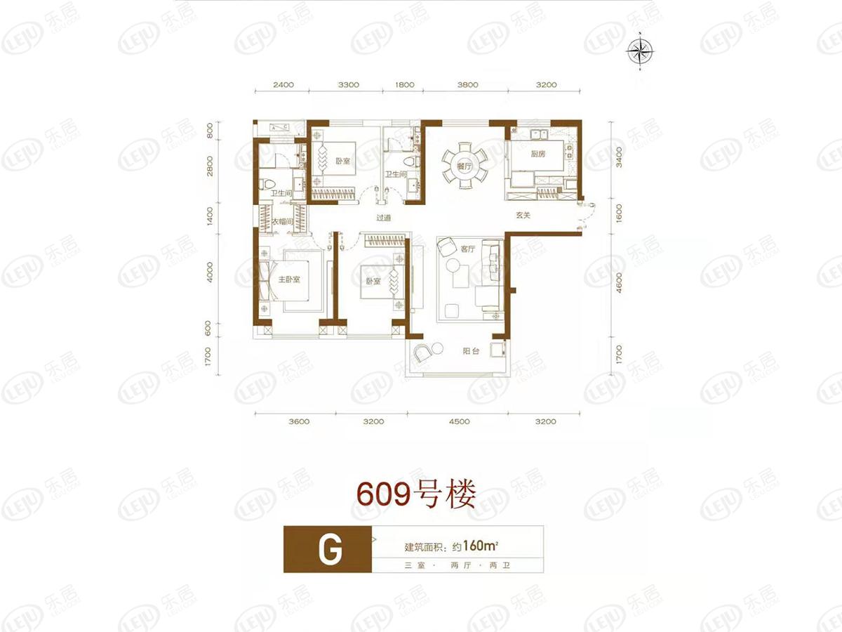 唐城壹零壹3室2厅2卫户型图 - 唐山乐居