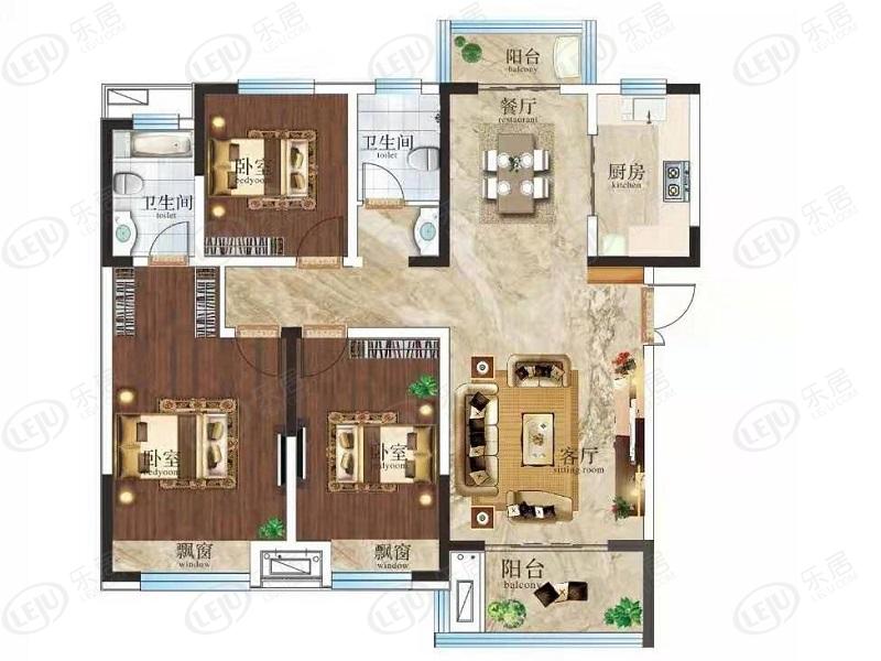 西峡建业公园里b1户型户型图