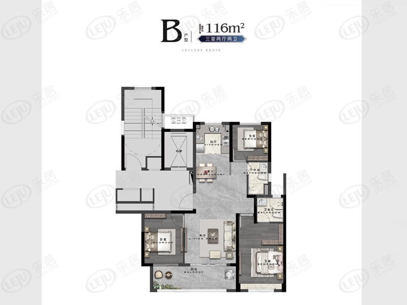 融信华阳学院府b户型户型图