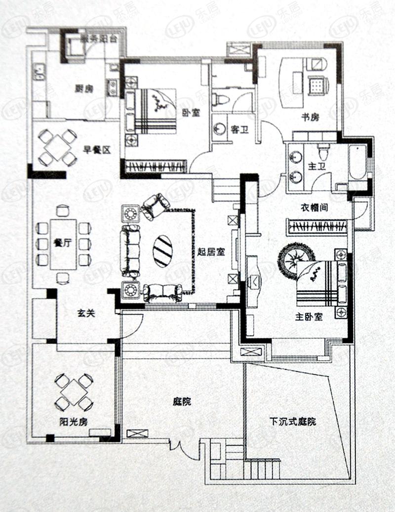 海那城四室两厅两卫户型图
