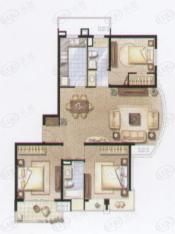 和源名邸房型: 三房;  面积段: 120 －130 平方米;户型图
