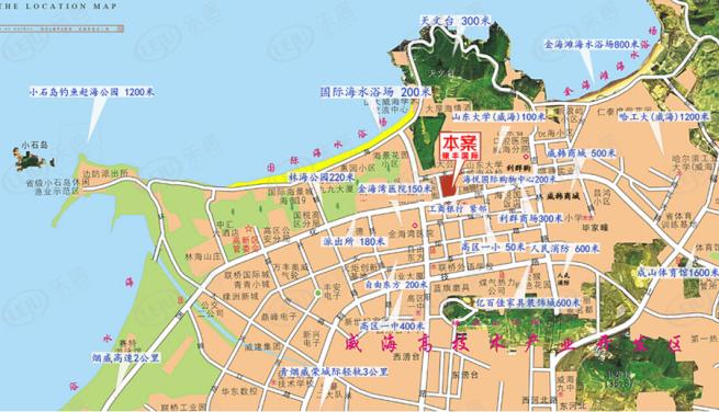 威海银丰国际公寓位置交通图