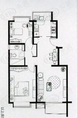宝地新品居房型: 二房;  面积段: 85 －88 平方米;
户型图