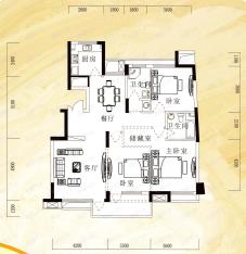 昆仑·红苹果房型: 三房;  面积段: 102 －131 平方米;户型图