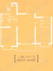 阳光世纪城房型: 二房;  面积段: 105 －117 平方米;
户型图