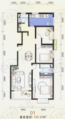 复兴佳苑房型: 四房;  面积段: 179 －220 平方米;
户型图