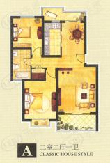 金色航城房型: 二房;  面积段: 72 －101 平方米;
户型图
