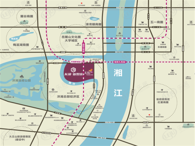 长沙龙湖新壹城位置交通图