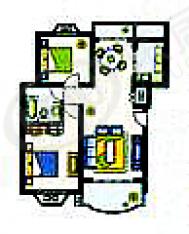 汇佳新苑房型: 二房;  面积段: 80 －90 平方米;
户型图