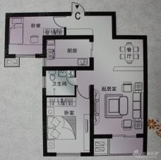 康诚锋尚公寓两室两厅一卫户型图
