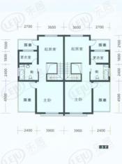 朗庭房型: 多联别墅;  面积段: 190 －210 平方米;
户型图
