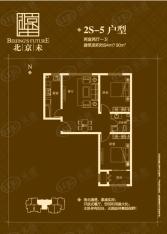 北京未2S-5户型两室两厅一卫户型图