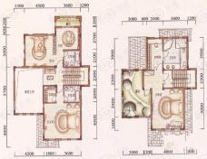 香山美墅D1户型二层、三层7室4厅6卫1厨户型图