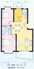 中星羽山公寓房型: 二房;  面积段: 88.97 －88.97 平方米;户型图