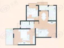 曲阳名邸房型: 二房;  面积段: 84.7 －109 平方米;
户型图