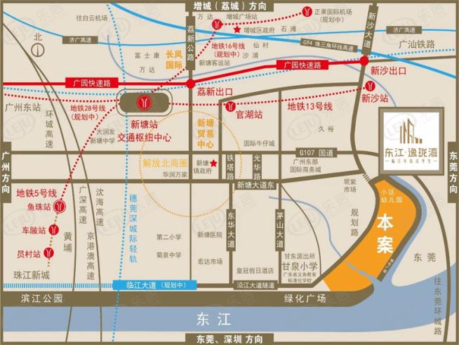 东江逸珑湾位置交通图