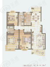 鑫龙苑二期房型: 三房;  面积段: 111 －140 平方米;
户型图