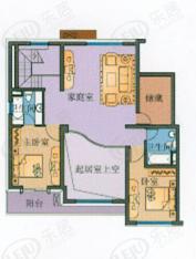 虹桥东苑东块房型: 复式;  面积段: 181 －240 平方米;户型图