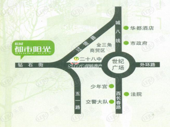 长城·都市阳光三期位置交通图